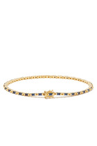 Linear Tennis Bracelet, 18k Yellow Gold & Sapphires